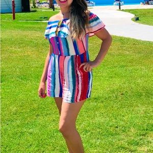 Candies striped colorful romper. Size M